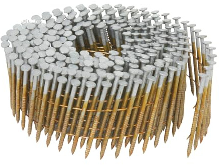 Metabo HPT Coil Siding Nails 3,600 Count, 1-3/4 x .092, 15 Degree Full Round Head, Ring Shank, Wire Coil, Hot Dipped Galvanized Steel Nails, for Siding, Fence Nails, Metal Siding, 13363HPT