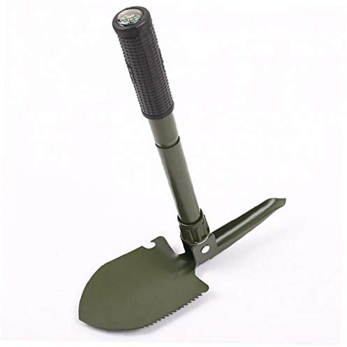 BYFRI Armée en Acier Au Carbone Pliant Militaire Pelle Spade Pioche Bouteille De Scie Opener Boussole Camping en Plein Air