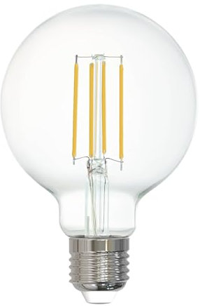 Eglo connect.z Smart Home lampadina Led E27, G80, ZigBee, app e controllo vocale, dimmerabile, bianco caldo, 806 lumen, 6 W, lampadina vintage chiara