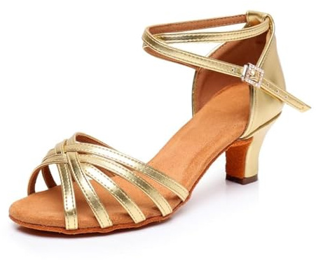 Rosefinch Chaussures de Danse de Salon Latine Femme Fille Jazz Salsa y Strass Talon Haut Salle de Bal Salsa Tango Chacha Performance Professionnelle Pratique
