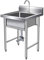 Dsfhkuyb Catering Free Standing 304 Stainless Steel Utility Sink for Laundry Room With Tap and Drain, Industrial Garage Commercial Sink for Restaurant, Workshop, 50x50x80cm