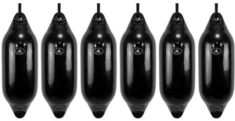 Hurricane Fenders Original Series Boat Fender PM03 53cm x 18cm (21 x 7) - Black - Pack Of Six