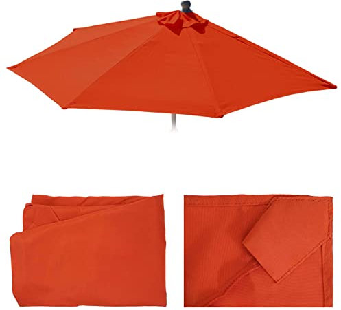 Mendler Ersatz-Bezug für Sonnenschirm halbrund Parla, Sonnenschirmbezug Ersatzbezug, 300cm Stoff/Textil UV 50+ 3kg - Terracotta