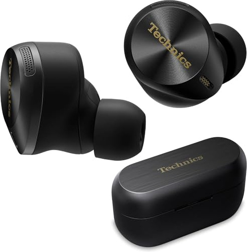 Technics Premium Hi-Fi True Wireless Bluetooth Earbuds with Advanced Noise Cancelling, 3 Device Multipoint Connectivity, Hi-Res Audio + Enhanced Calling Wireless Earbuds - EAH-AZ80-K (Black)