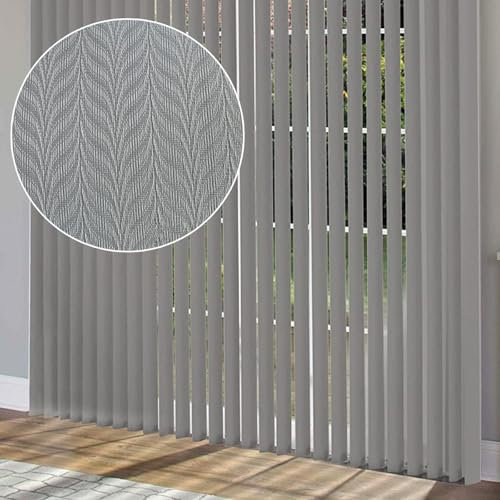 Cortina Lamas Verticales Gris,Persianas Verticales Translúcida 50/60/70/80/90/100/120cm,Persianas Venecianas Verticales Para Puertas Interior Ventanas,Cortinas De Privacidad,W×H-50x90cm/20x35in