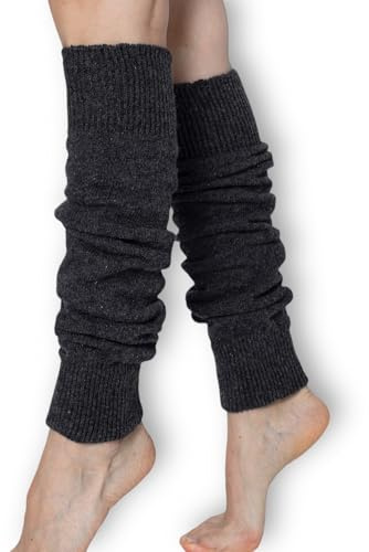 NITESHEYS Lambswool Winter Leg Warmer Natural Wool Footless Long Socks (One Size, Smoky, 1)