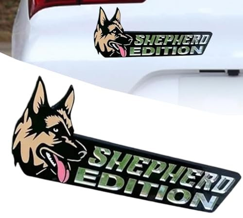 CERAVI Dog Car Badge Laser Cutting Car Emblem,3D Dogs Badge Rated Car Emblem Adhesive,Waterproof Acrylic Automotive Badge Decals Stickers,Funny 3D Dog Car Decals for Dog Lovers Gift (German Shepherd)