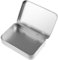 Mini caja de metal portátil plateada con tapa, rectangular, con bisagras, vacía, para dulces, jabones, aretes, joyas, manualidades, regalos