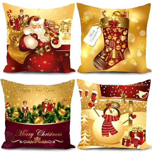 HUASHUZI cuscini natalizi cuscino natale regali 40 x 40 cm decorazioni natalizie centrotavola natalizio per la casa christmas decorations xmas cushion covers pillow