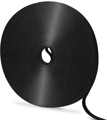 1/2 Inch x 100ft Hook and Loop Roll, Reusable Fastening Cable Ties, Double-Sided Nylon Strips, Self-Gripping Straps, Cable Management Tape Cord Organization Straps, Wire Manager for Home Office