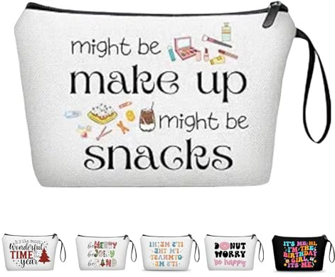 Cosmetic Bag, Makeup Bag for Women, Waterproof & Portable Travel Toiletry Pouch, Small Cosmetic Organizer, Ideal Birthday Present for Her, Lightweight & Stylish Zippered Makeup Ba