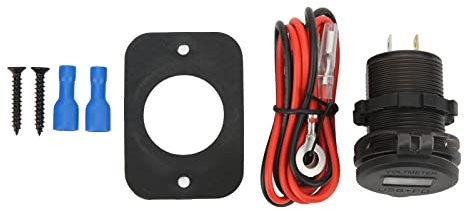 Sunicon Presa di ricarica per auto, presa di corrente USB a doppia porta QC 3.0 12 V con ricarica rapi e display di tensione per camion e