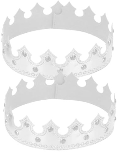 Homoyoyo Lot de 2 Couronnes d'Anniversaire Argentées Bandeaux pour Bébés et Garçon et Filles Taille Unique Confortable Accessoires de Fête Masquée et Séances Photo