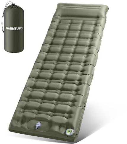 WARMTUYO Materassino Campeggio, con Pompa Elettrica, 12CM Extra Spessore Materassino Gonfiabile, Tappetino Campeggio Ultraleggero, per Tenda, Spiaggia, Viaggi, Trekking, Ciclismo, Escursionismo