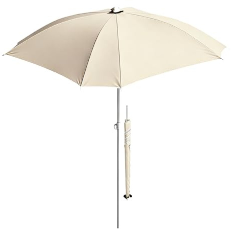 Parasol Cuadrado De 8 Varillas, Protección UV Impermeable Parasol De Mercado, 200cm|220cm|240cm Gran Parasol Exterior Para Jardín, Playa, Puesto De Mercado, Terraza & Patio Trasero(Apricot,220cm)