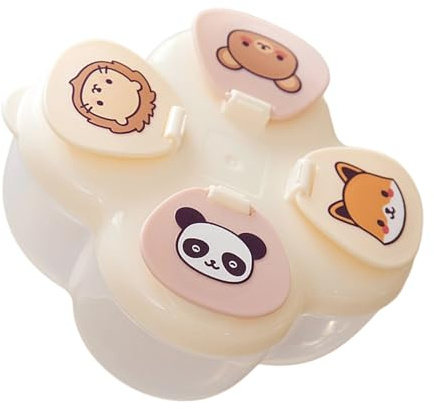 4-Chamber Infant Milk Dispenser Rotating Lid Compact Storage Solution for Busy Parents Gym Bags and Daily Nutrition Travel Friendly Milk Powder Organiser