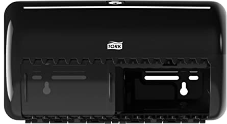Tork Toilet Paper Roll Wall Mounted Dispenser Black T4, Compact, Elevation Range, 557008