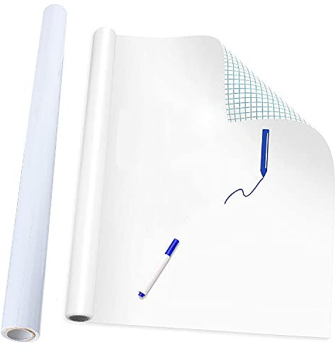 Lavagna pellicola adesiva bianca cancellabile per bambini ufficio studio 200x45