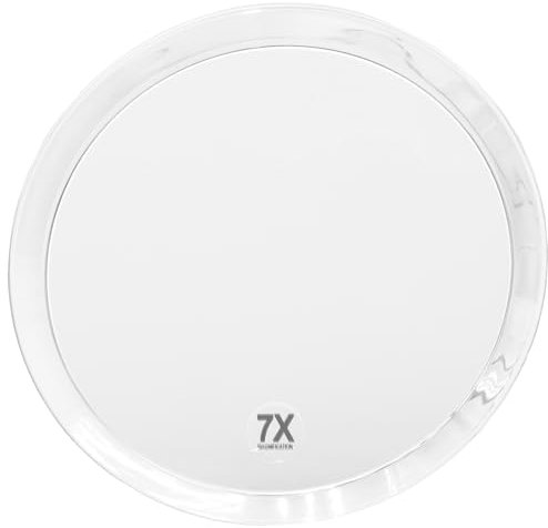 Fantasia - Specchio ingrandimento 7x, con 3 ventose, in plastica, Ø 23 cm