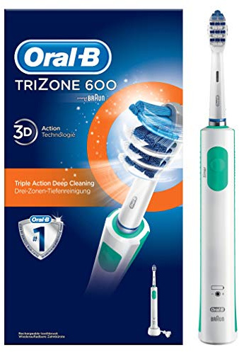 Oral-B TriZone 600 - Cepillo de dientes eléctrico recargable con tecnología de Braun, 1 mango y 1 cabezal de cepillo de dientes