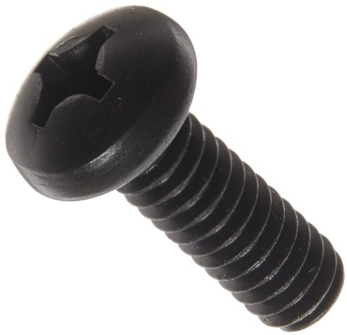 Small Parts Steel Pan Head Machine Screw, Black Oxide Finish, Meets ASME B18.6.3, #3 Phillips Drive, 1/4-20 Thread Size, 3/4 Length, Fully Threaded, Import (Pack of 100)