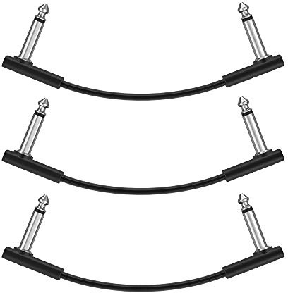 Donner 15cm Gitarren Effektpedal Kabel Patch Kabel Schwarz 3 Stück