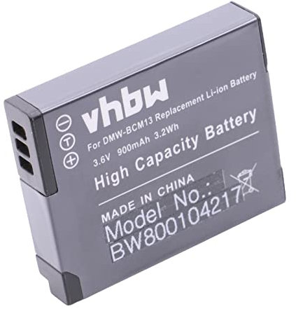 vhbw Akku kompatibel mit Panasonic Lumix DMC-ZS30 Kamera Digicam DSLR (900mAh, 3,6V, Li-Ion)