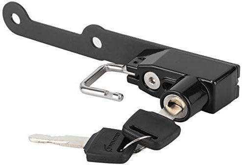 KIMISS Supporto per Lucchetto per Casco da Moto, 7.3x1.7 Pollici Blocco per Casco Aviod-Theft in Lega di Alluminio con Gancio per Serratura Kit Chiavi Adatto per Z900RS / CAFE (Nero)