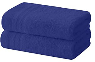 Degrees Home – Set mit 2 Bidet-Handtüchern, Badetüchern, kleinen Handtüchern, 100 % Baumwolle, 480 g/m², Maße 30 x 50 cm - MARINE