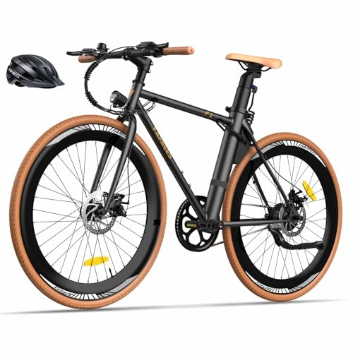 Fafrees F1 Bicicleta eléctrica, 250W Bicicleta de Carretera Eléctrica, Batería de 36 V 10 Ah, Neumáticos 700C * 38C, 25 KM/H, Alcante 40-65 KM, Bici Urbana Eléctrica Unisex Adulto (Negro)