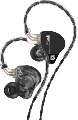 KINBOOFI KBEAR Flash Dual Drviers - Auriculares híbridos HiFi con Cable, con cancelación de Ruido, Monitor intrauditivo con Cable Desmontable de 2 Pines de 2 m para música y Deporte