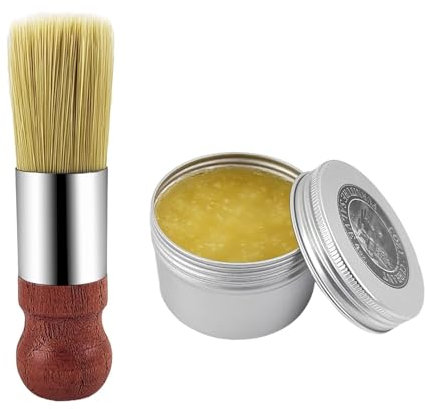 QUVBKZ Auto Lederpflege Satz, 120 ml Lederfett, Enthält Eine Bürste, Lederpflege Auto, Lederfett Farblos Geeignet für Lederschuhe, Lederbekleidung, Sofas, Ledertaschen, Schuhcreme Farblos