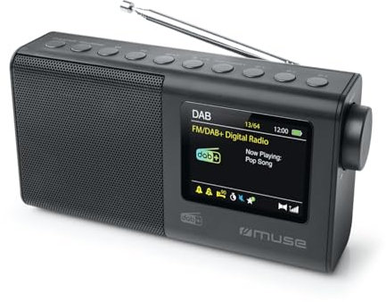 Radio Dab+ / FM Muse M-117-DB - Radio à Lecture numérique FM, Dab/Dab+ - 3W - Ecran Couleur 2.8 TFT LCD avec intensité réglable