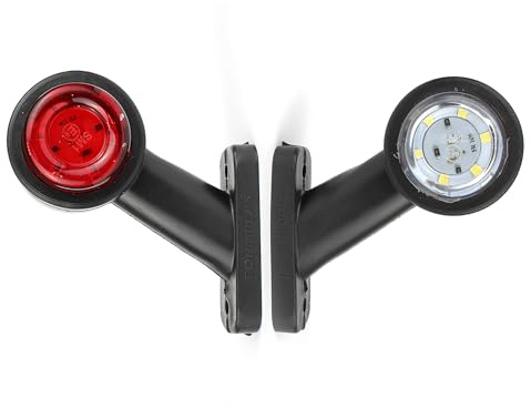 2 luces de posición de posición, luz de gálibo LED, 12-24 V, para remolque, coche, camión, caravana, blanco y rojo