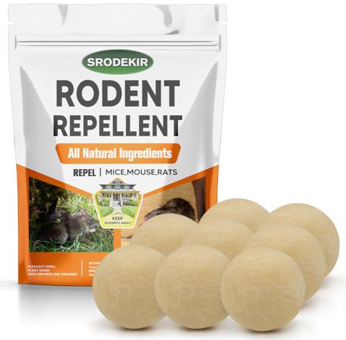 SRODEKIR Rodent Repellent Outdoor/Indoor, Mouse Repellent Rat Repellent for House/Car/RV/Boat/Garage, Mice Repellent,Keep Mice Away for Indoor,Better Than Ultrasonic Repeller 8P