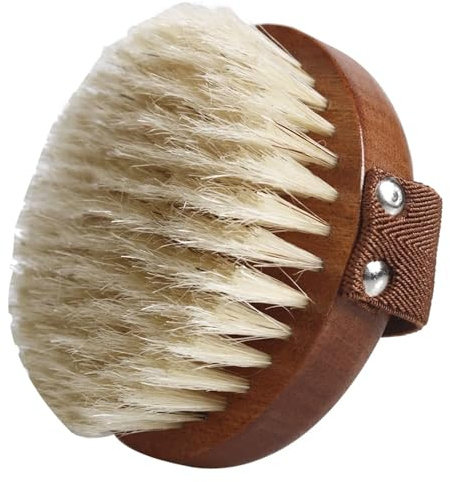 Cepillo de masaje corporal para piel seca, cerdas naturales, ébano, removedor de piel muerta, herramienta de masaje de circulación sanguínea, cepillo de baño, cepillo corporal