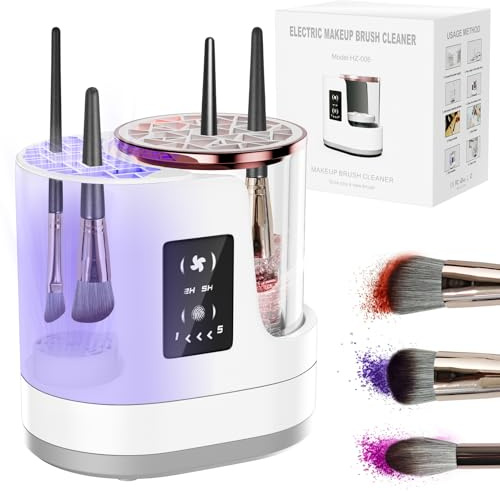 3 IN 1 Electric Makeup Brush Cleaner,Automatic Makeup Brush Cleaner with Makeup Brush Dryer,Portable USB Deep Cleaning for All Size Beauty Makeup Brush Set,Blush Brush,Sponges