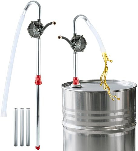 ATPEAM Pompe Manuelle 25L/min pour Eau, Essence, Gasoil – Pompe à Eau Manuelle et Pompe à Carburant pour Huile, Diesel, Réservoirs et Fûts