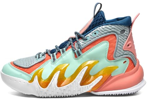 BINQER Herren High Top Anti-Rutsch-Basketballschuhe, professionelle Performance-Sportstiefel(Orange,43 EU)