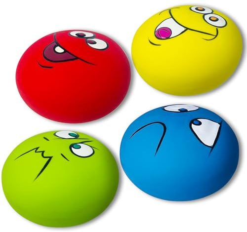 PUPATTIC 3.1 Squeaky Dog Toys for Large Dog, Medium Breed, Latex Flat Ball