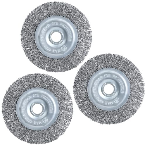 Ucatcher 3PCS Wire Brush Replacement for Patio Cleaner Wire Brush Wheel with Arbor Hole for RY18PCA-0 OPC1800 OPC1815 EFB 400/401, Cleaning Rust Joint Debris (115mm*16mm*10mm)
