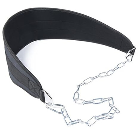 Nukinp dippbälte, 45 x 15 cm dra upp bälte med D-ring och 89 cm kedja, stark nylonviktad dra upp, utbytesgym för träning, bodybuilding