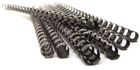 Pavo – Peignes de Reliure en Plastique Premium 6 mm A4 Noir, Lot de 100, Dos 21 Anneaux, jusqu’à 20 Feuilles – 8001576
