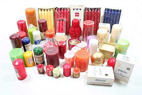 Hillfield 6 kg QUALITÄTS - KERZEN von namhaften Produzenten bunt gemischt B-WARE ! (6 kg Mix)