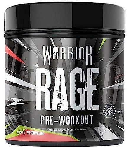 Warrior Rage Pre-Workout Powder, 300 mg Caffeine High Stim Energy Booster with Beta-Alanine, Creatine, BCAAs, Citrulline & AAKG for Focus, Strength & Muscle Pump - Wicked Watermelon