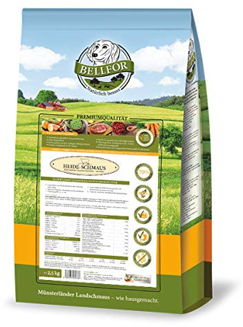 Bellfor Heide-Schmaus Trockenfutter mit Weidelamm und Wildkaninchenfleisch Getreidefrei Reich an natürlichen Vitaminen, Mineralien (Spurenelemente) und Antioxidantien 2,5 kg