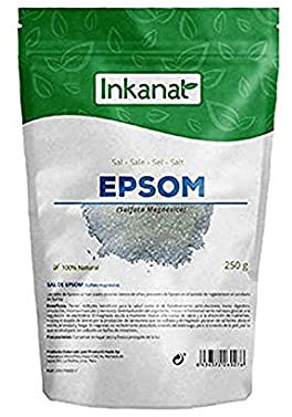 Sal de Epsom Sulfato de Magnesio 250g – INKANAT - Relajación y Alivio Muscular Natural