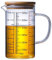 TAMUME Misurino in Vetro con Coperchio, Caraffa Graduata con Scala Multipla (600ml)