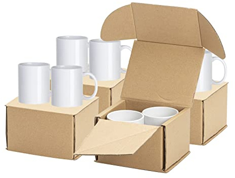 PYD Life 8 Pack Sublimation Mugs Blanks 11 OZ Coffee Mugs White Ceramic Photo Cups Bulk for Cricut Mug Press Print