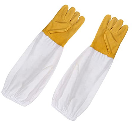 jojofuny 1 Paar imkerschutzkleidung imkerhandschuhe imkerzubehör Bienenzucht Zubehör Arbeitshandschuhe Schutzhandschuhe Sicherheitshandschuhe Schnittschutz Bienenstock Weiß